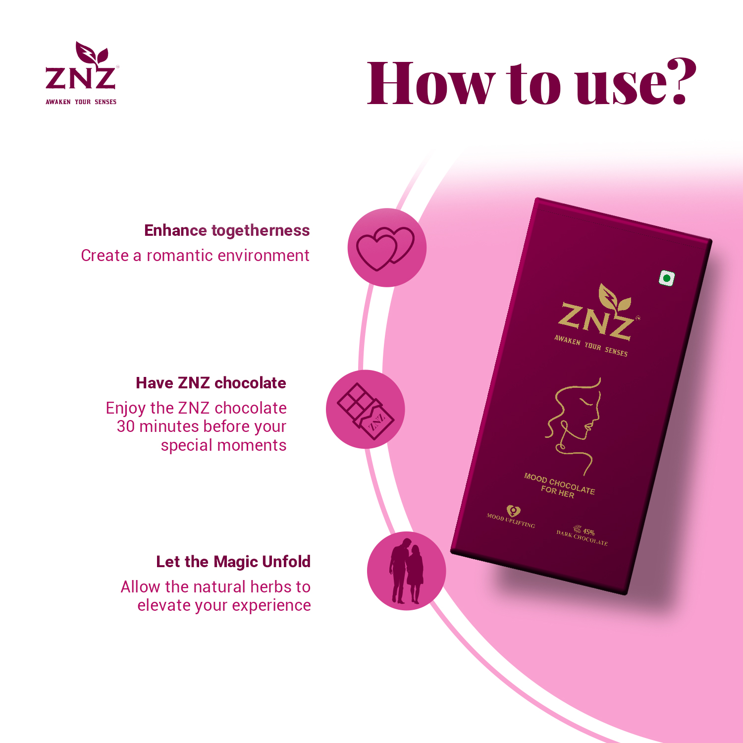 znz women chocolate- how to use