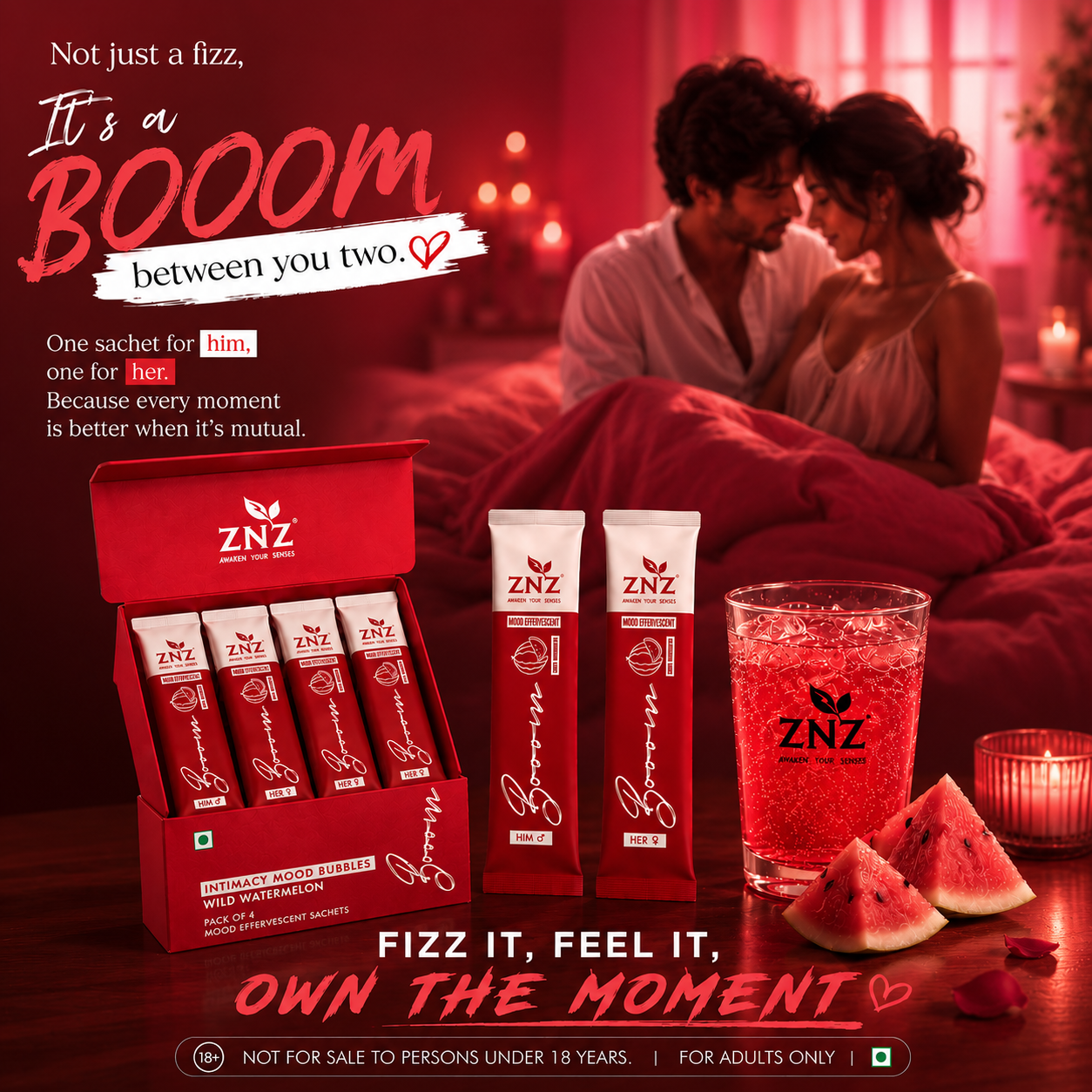 ZNZ Booom Mood Effervescent Sachets For Couples